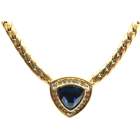 dior necklace blue|genuine christian Dior necklace.